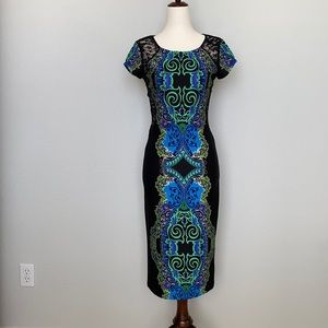 Venus fitted dress with lace detail